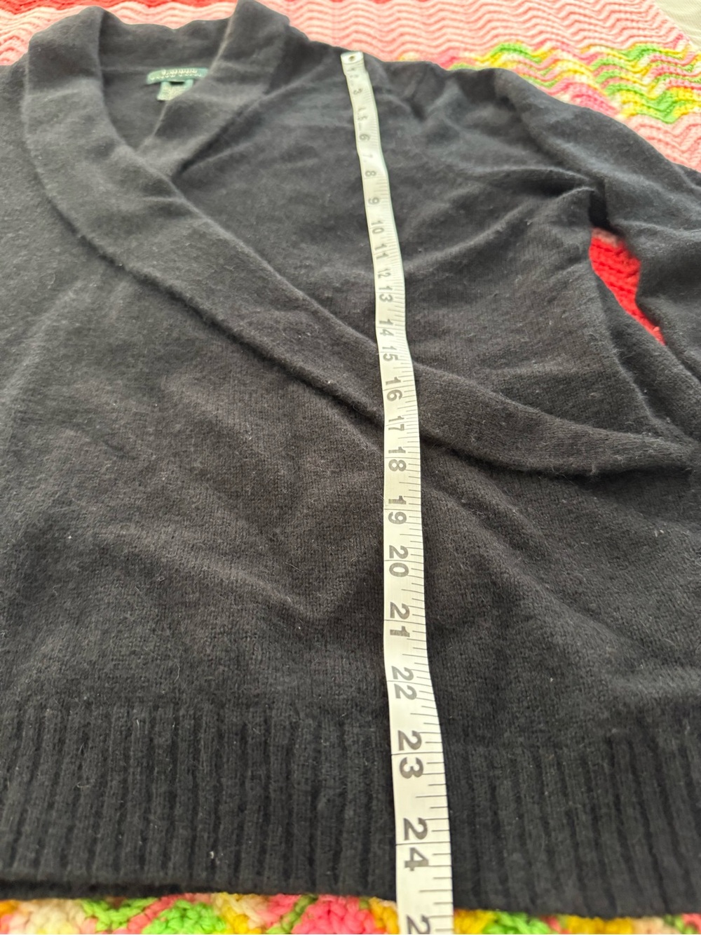 Lauren Ralph Lauren women’s 2X cashmere merino wool elegant wrap sweater black